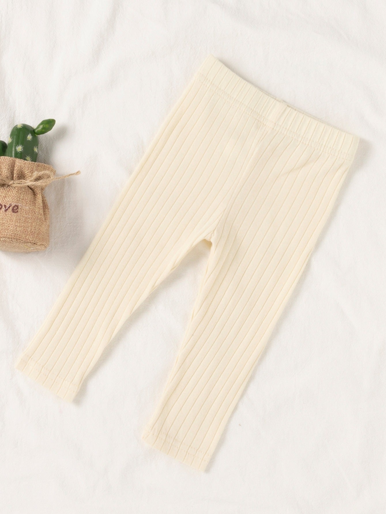 5pcs Baby Solid Striped Leggings 0-48 Months