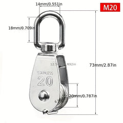 Stainless Steel Wire Rope Pulley Block M20