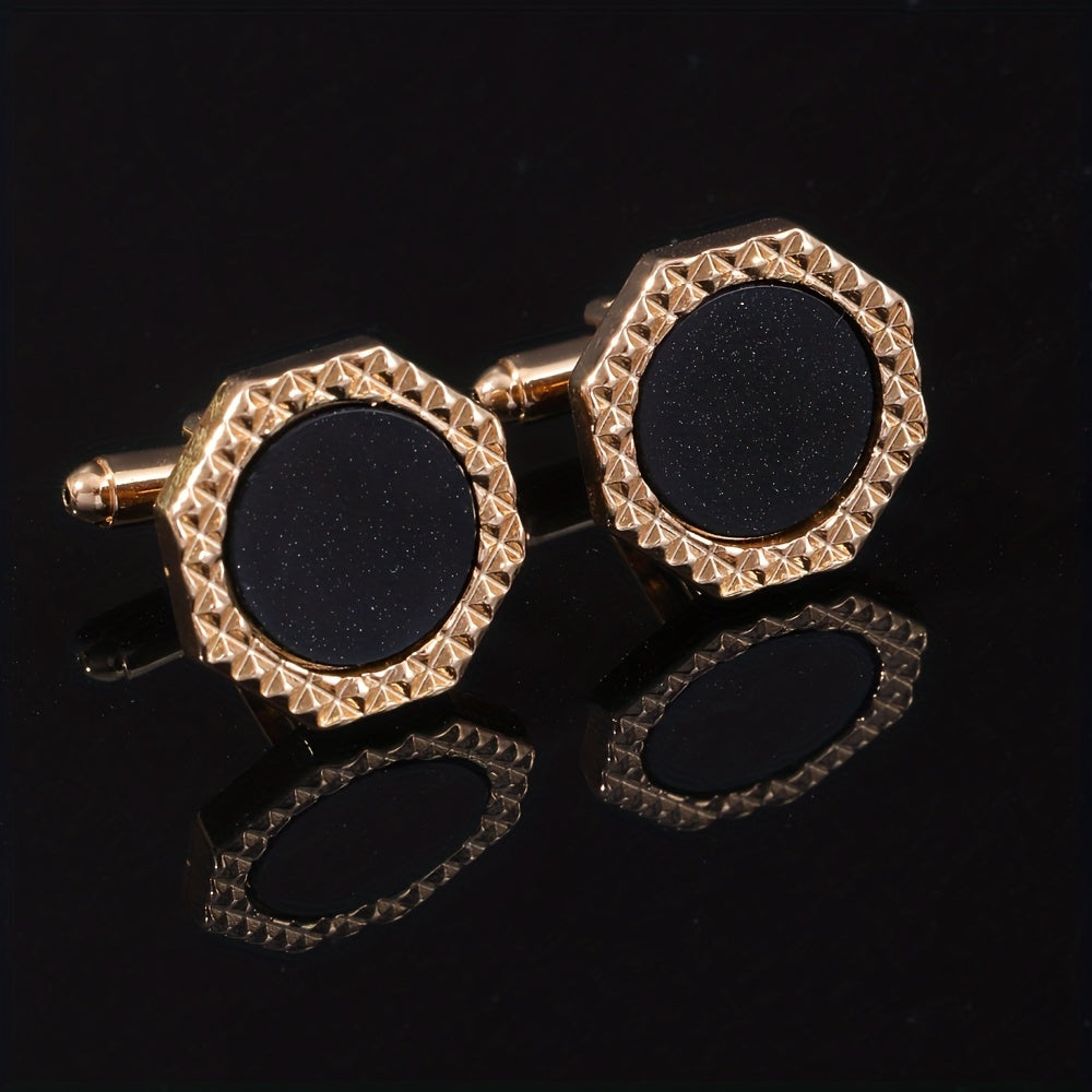 Metal Hexagon Button Cufflinks Shirt Cufflinks Versatile Accessories
