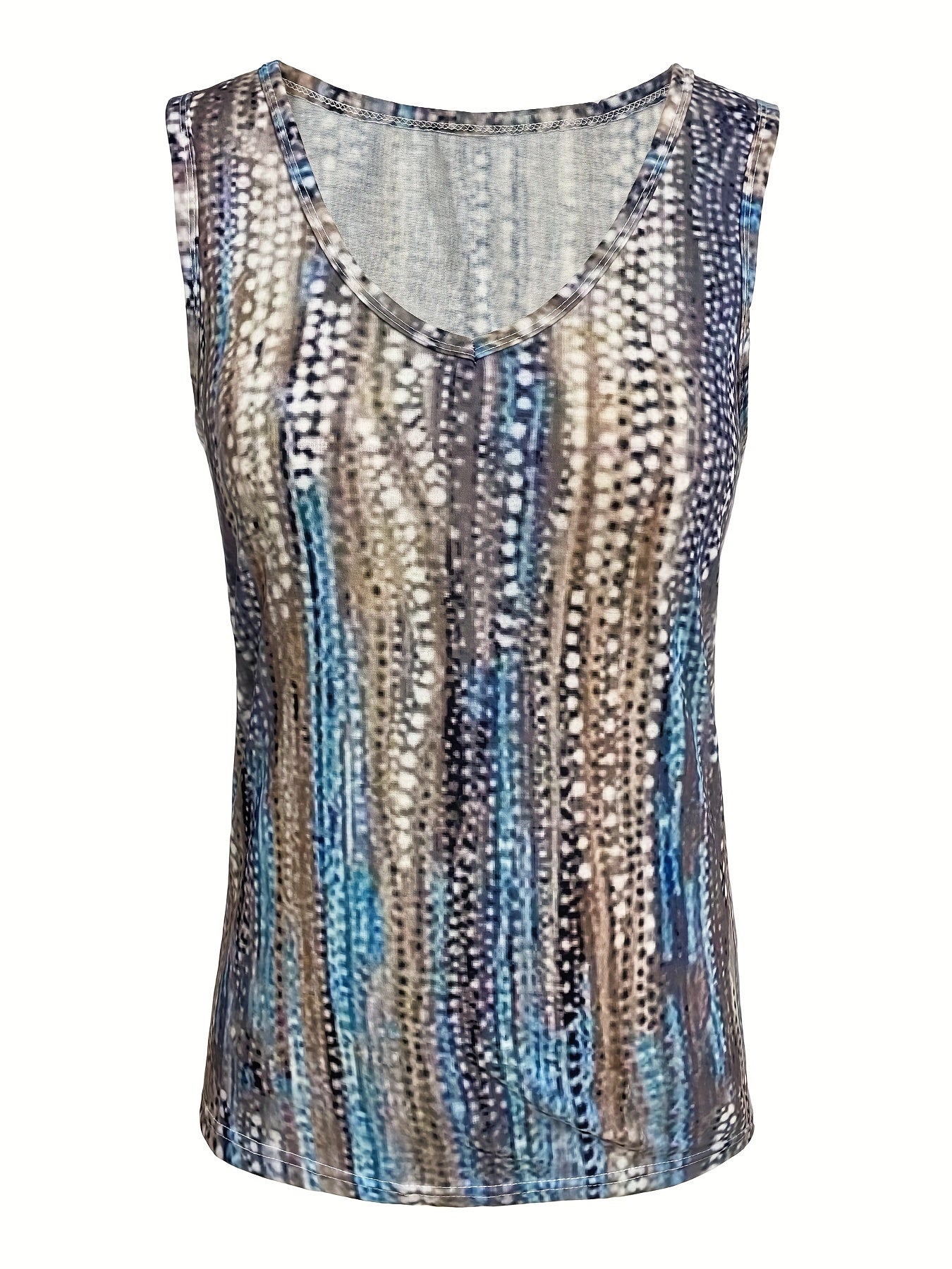 Summer Allover Print V Neck Tank Top for Women