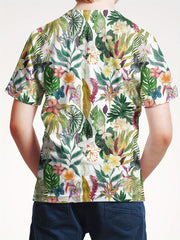 Floral & Leaf Print Men's Graphic T shirt Casual Comfy Tees Tshirts