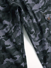 Camouflage Pattern Pocket Jeans Mens Casual Stretch Biker Jeans
