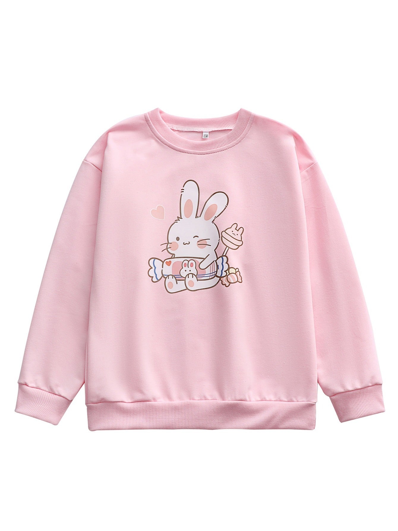 Toddler Girls Easter Rabbit Print Pullover Sweatshirt Kids Spring Clothes