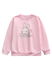 Toddler Girls Easter Rabbit Print Pullover Sweatshirt Kids Spring Clothes