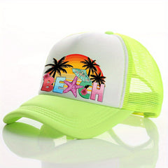 Summer Multicolor Hat Starfish Beach Print Men's Peaked Cap Street Sunshade