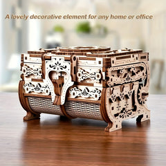 DIY 3D Wooden Puzzle Treasure Box Assembly Kit for Adults