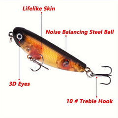 7pcs Top Water Mini Pencil Lure Mixed Colors Set 5 2 16inch 5g 0 176oz Floating