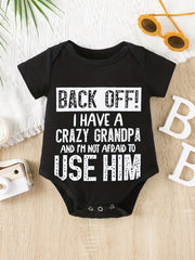 Baby Boys Casual Crazy Grandpa Short Sleeve Onesie Clothes