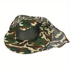 Mesh Camouflage Net Hat Sun Protection Big Brim Fishing Beach Hiking Outdoor Hat
