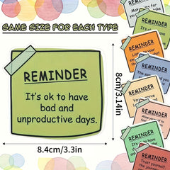 24pcs Waterproof Mental Health Reminder Stickers Positive Psychology