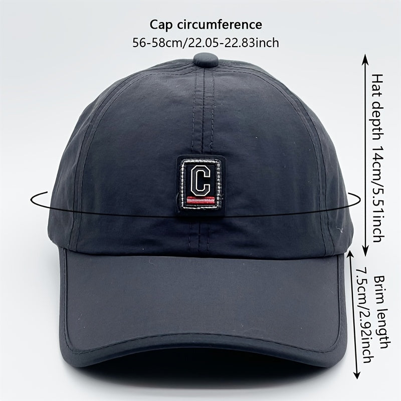 Quick Dry Letter C Embroidery Baseball Cap Sunshade Dad Hat