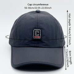 Quick Dry Letter C Embroidery Baseball Cap Sunshade Dad Hat