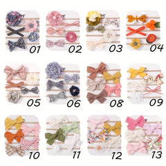 5 Piece Baby Girl Headbands Set Floral Bowknot Hair Accessories