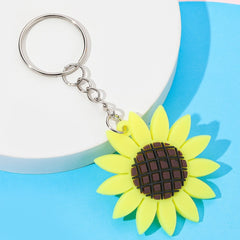 Acrylic Sunflower Keychain, Floral Bag Accessory