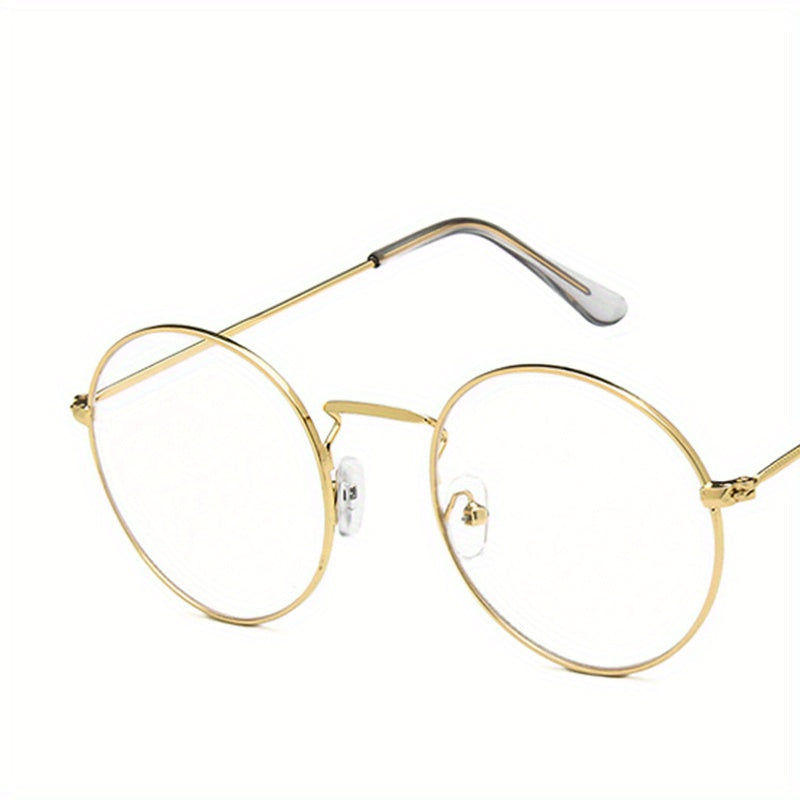 Men's Round Metal Flat Mirror Sunglasses