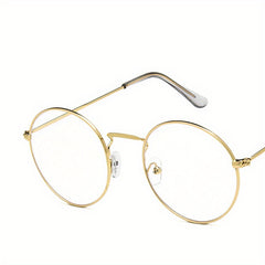 Men's Round Metal Flat Mirror Sunglasses