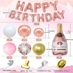 Pink 36" Wine Bottle Balloon Set Girls Birthday Party Decor Wedding Baby Shower