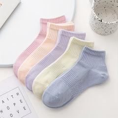 5 Pairs Sports Crew Socks Comfy & Breathable Women's Stockings