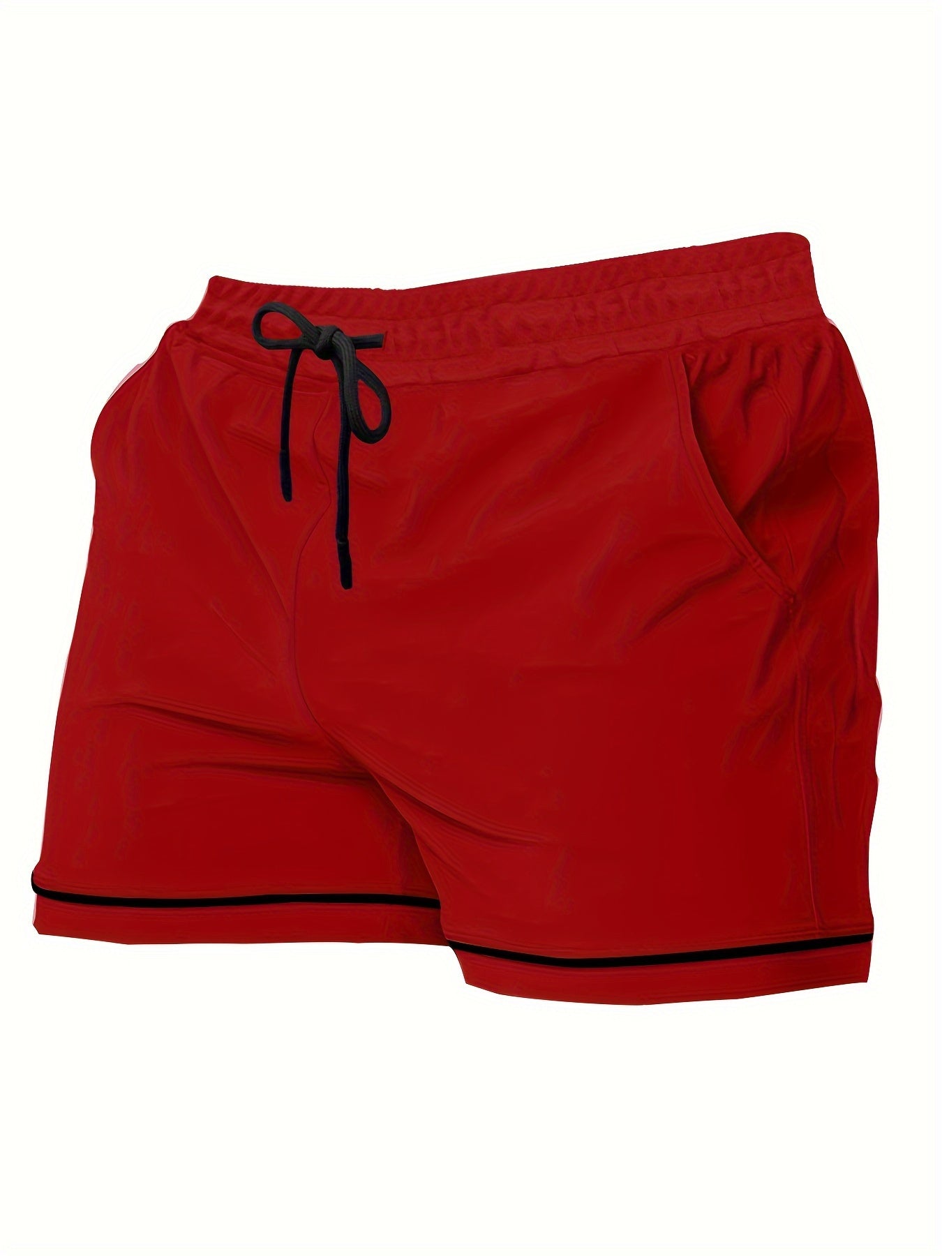Men's Drawstring Basketball Training Shorts Solid Loose Shorts