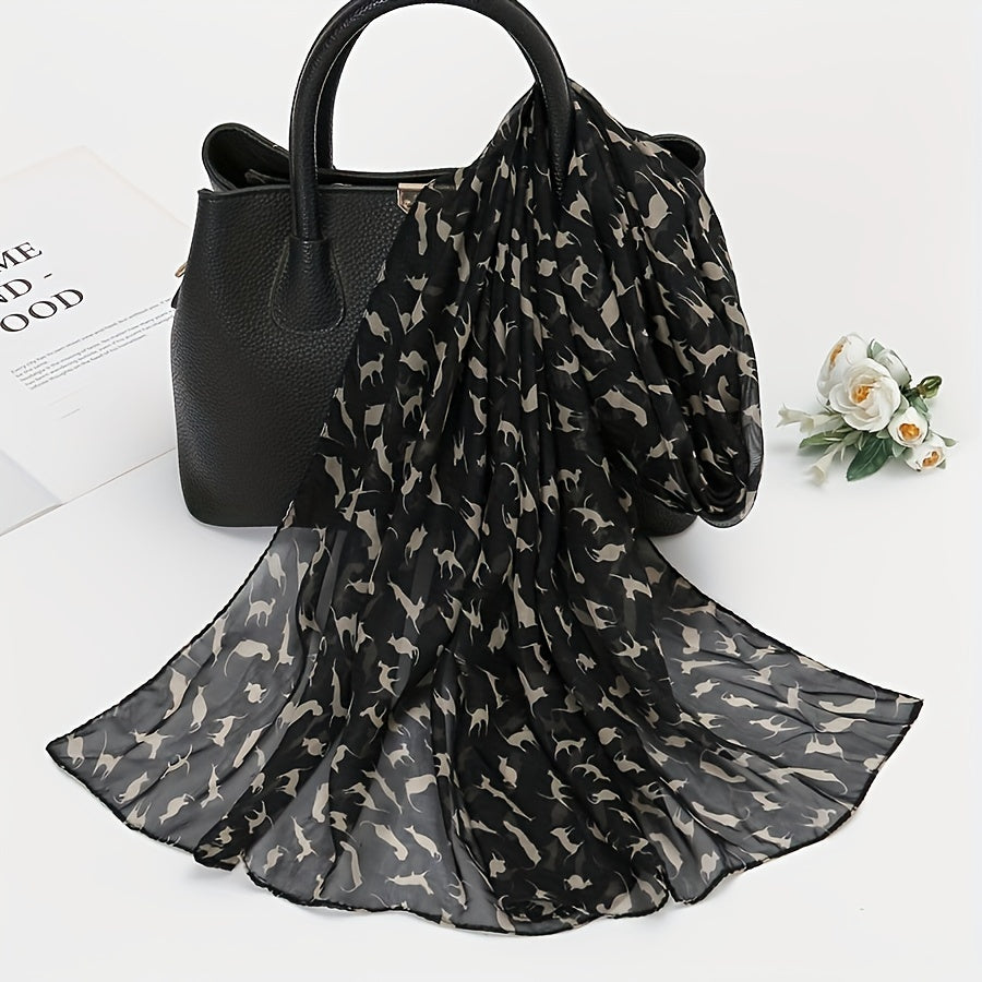 Bohemia Chiffon Scarf Vintage Leopard Animal Print Shawl