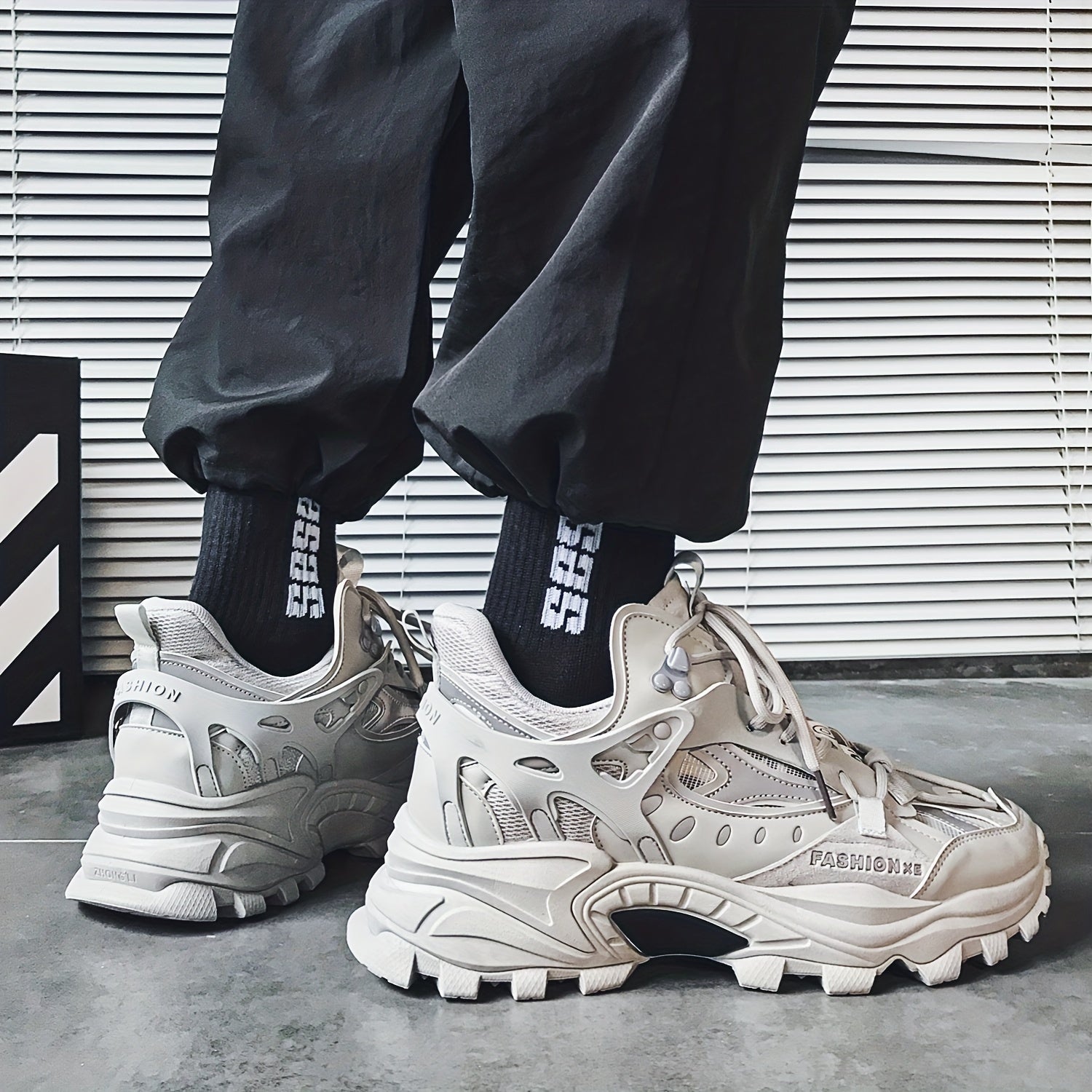 Men's Chunky Dad Sneakers Lace up Athletic Shoes
