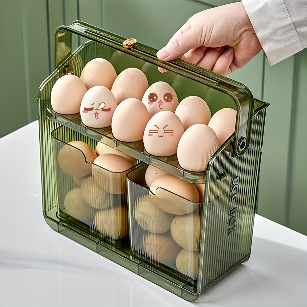 Egg Holder Container for Refrigerator Large Egg Organizer Bin