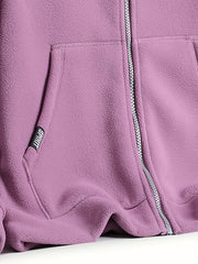 Fleece Jacket Plus Velvet Warm Zipper Hooded Women's Casual Jacket
