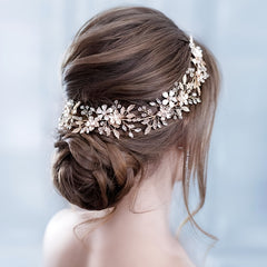 Bridal Flower Headband Hair Jewelry Tiara Rhinestone Tiara