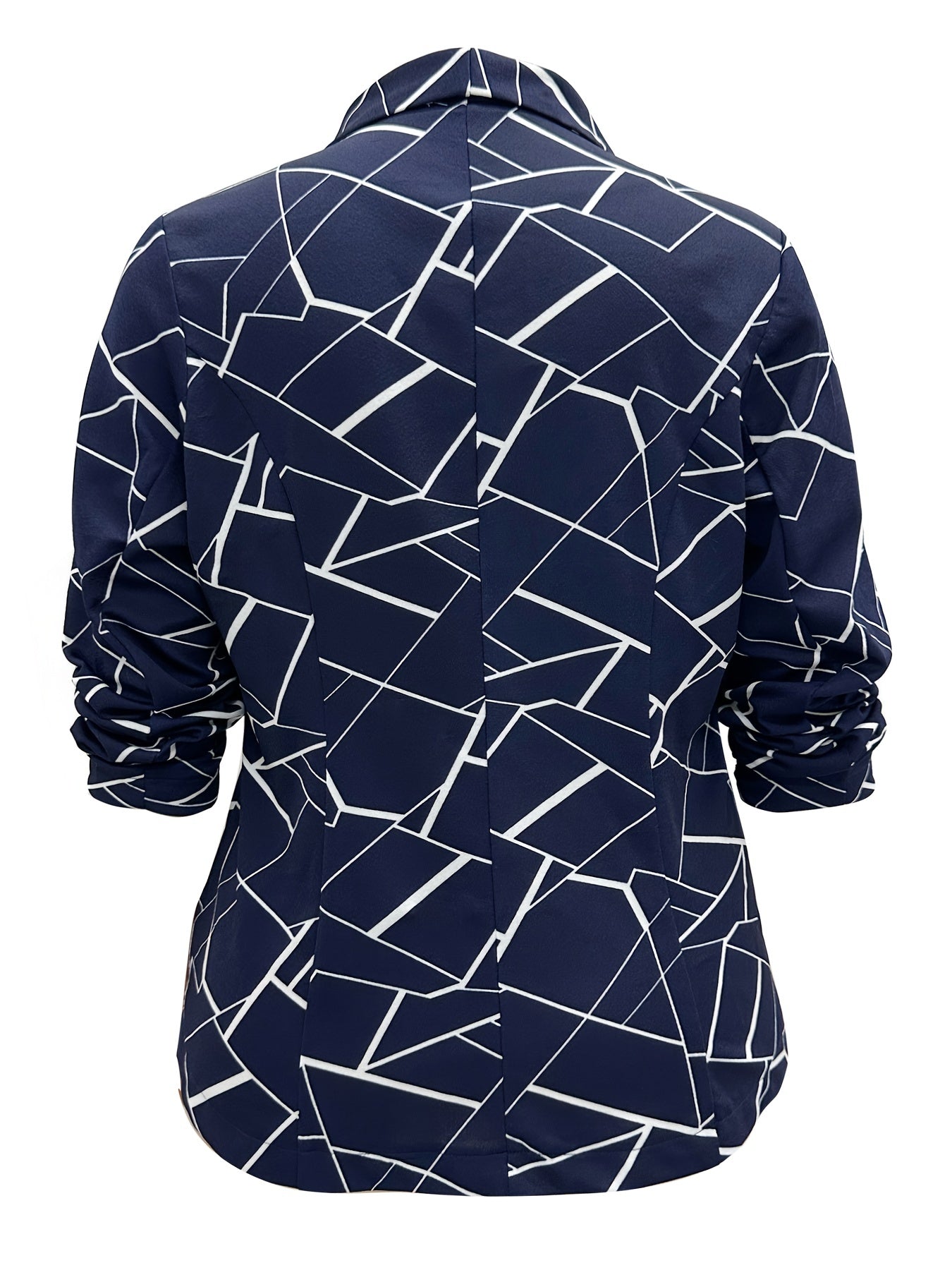 Geometric Print Long Sleeve Blazer