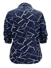 Geometric Print Long Sleeve Blazer