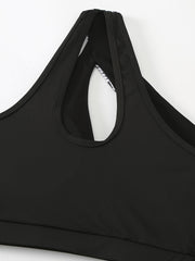 Snake Print Quick Drying One Shoulder Sports Bra