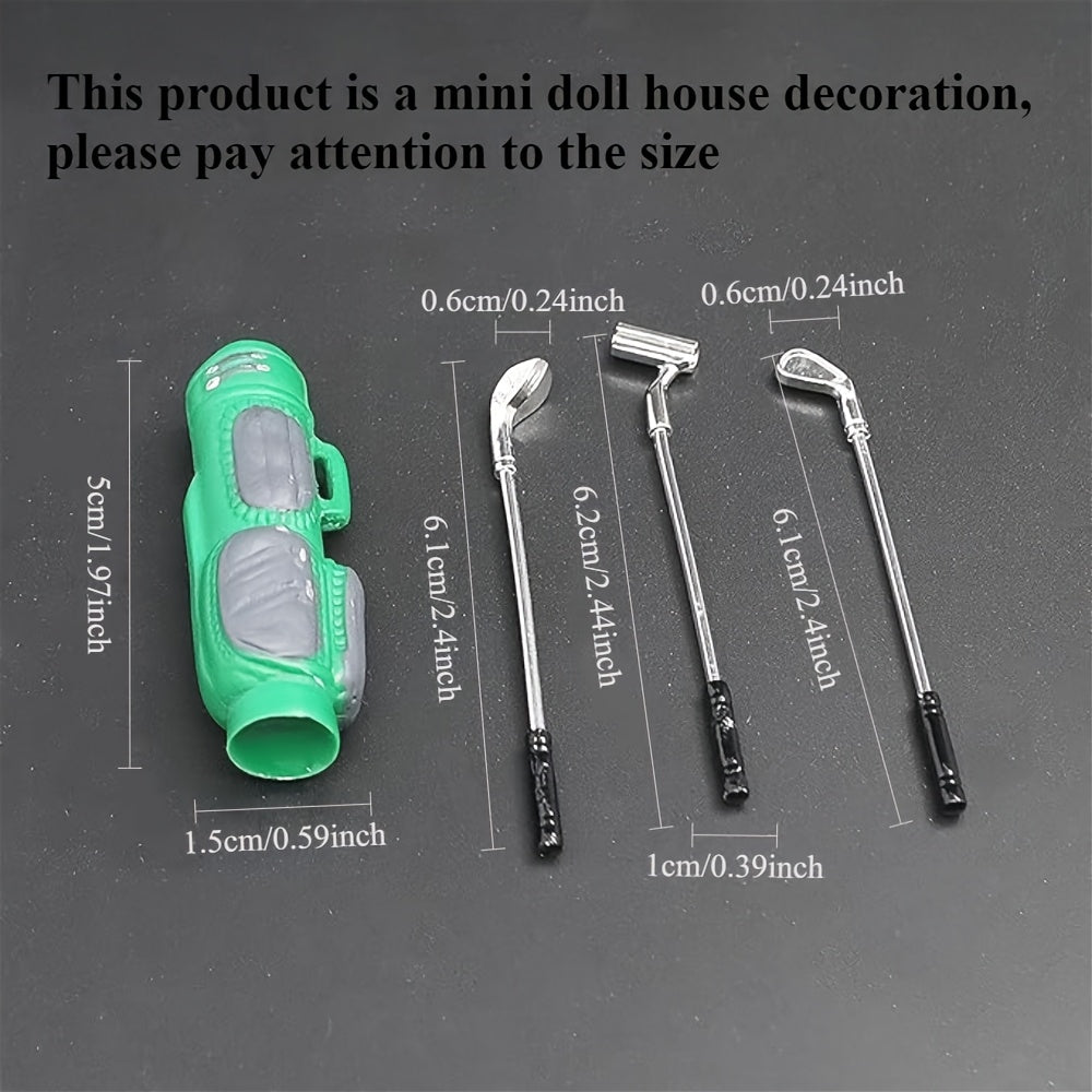 Mini Golf Clubs Dollhouse Toys 1:6 1:12 Scale Sets Decorated Sports Scenes