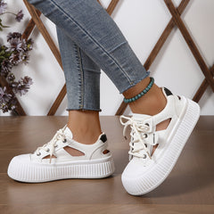 Versatile Summer Hollow Sandals Casual Thick Bottom Flat Shoes