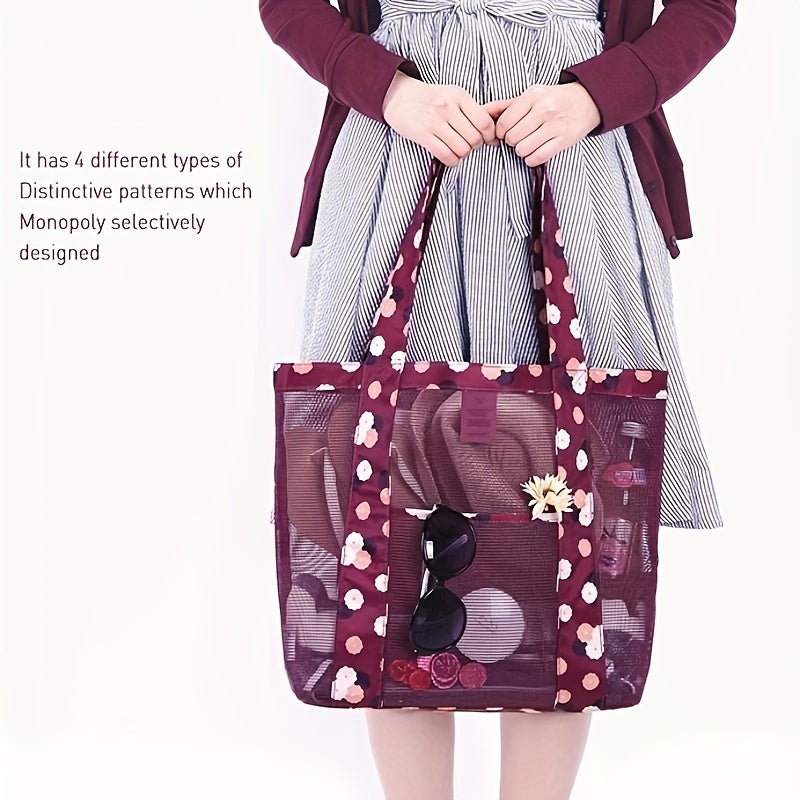 Large Capacity Mesh Beach Shoulder Bag Handbag Travel Storage Bag