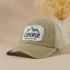 Explorer Embroidery Patch Baseball Cap Washed Distressed Sun Hat