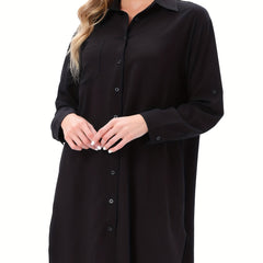 Button Shirt Dress Long Sleeve Casual Dress Spring Summer