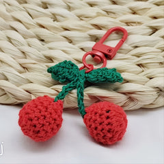 Wool Hand Hook Needle Cherry Ball Bag Keychain Pendant