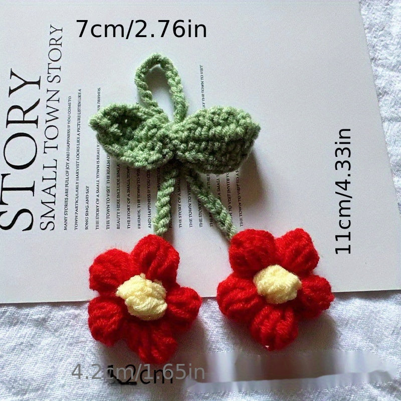 Puff Flower Pendant Hand Hook Woolen Flower Five Petals Small Flower