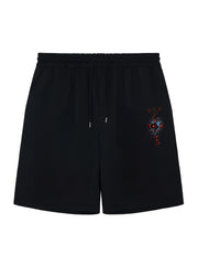 Men's Cross Print Casual Shorts Elastic Waist Gym Pants