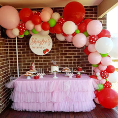 Strawberry Party Decoration Balloon Garland Set Girl Birthday Party Supplies