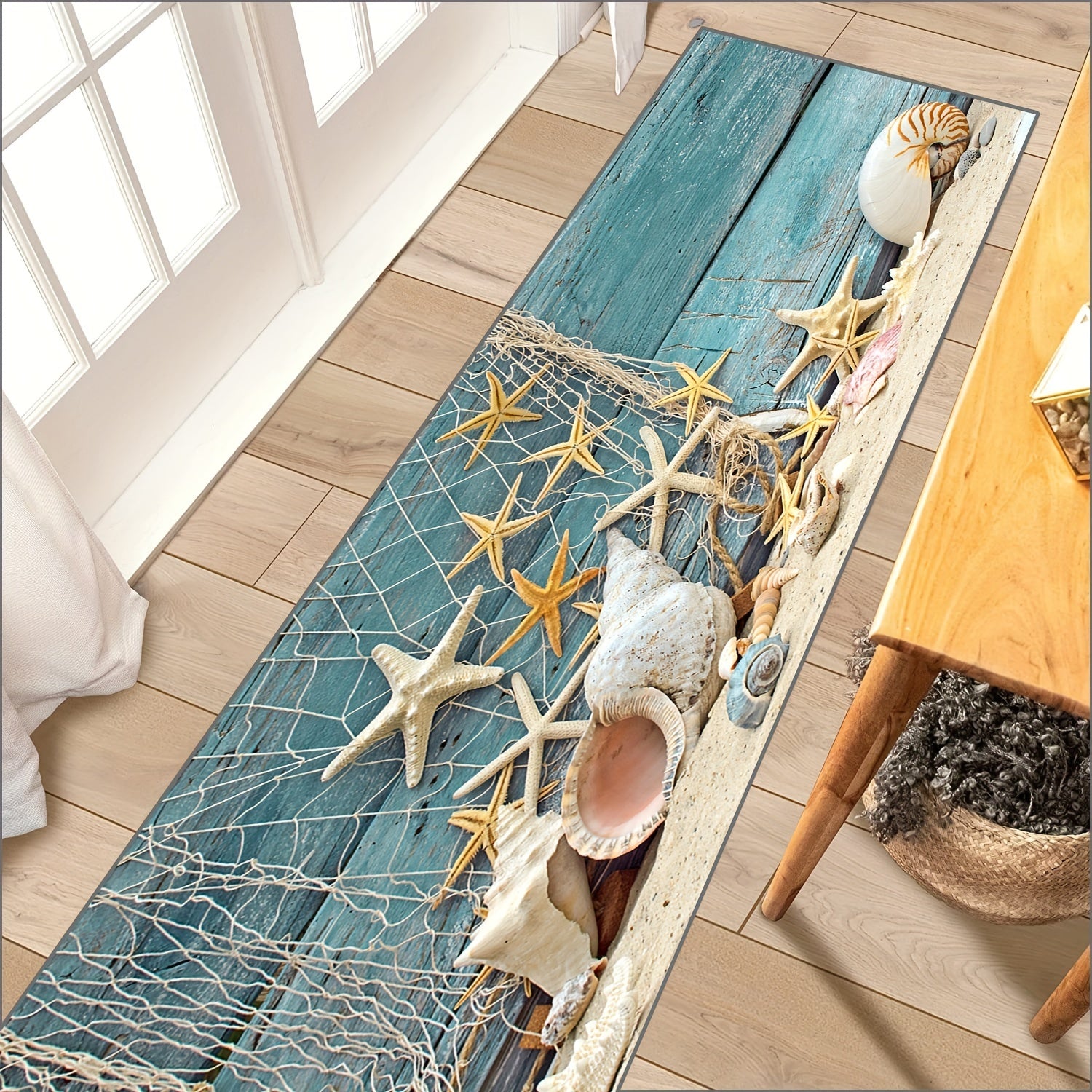 2pcs Shell Starfish Seaside Kitchen Mat - Easy Clean