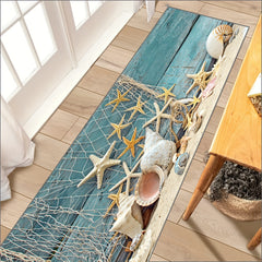 2pcs Shell Starfish Seaside Kitchen Mat - Easy Clean