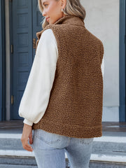 Women's Fleece Sports Vest Jacket Stand Neck Lightweight Fall Warm Coat