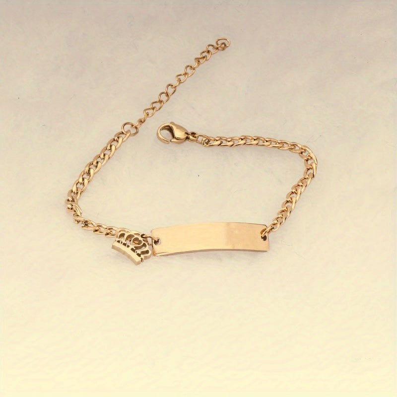 Stainless Steel Laser DIY Letter Bracelet for Boys and Girls