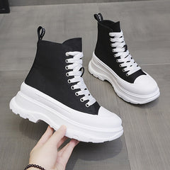 Chunky Colorblock Lace Up Sneakers High Top Women's Shoe