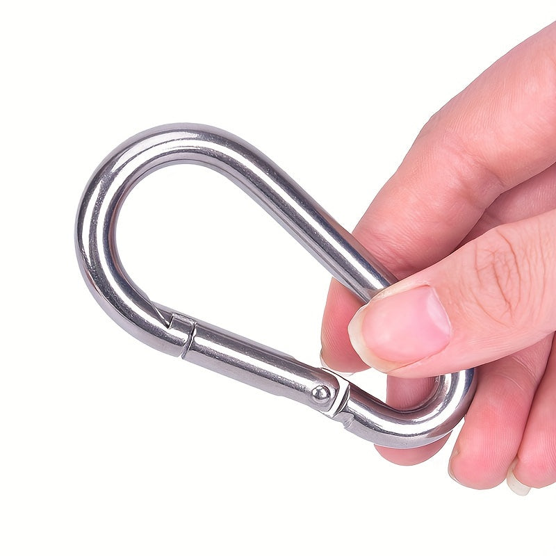 304 Stainless Steel Spring Carabiner Snap Hook Keychain Quick Link Lock Buckle