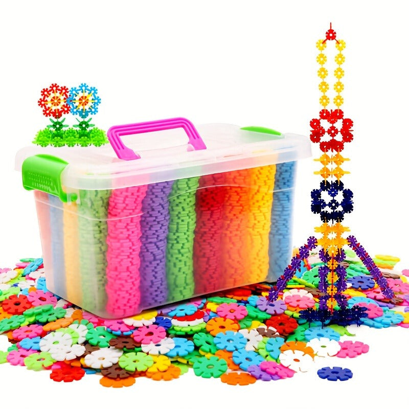 Colorful Plastic Building Blocks Set with Digital Letters Snowflakes