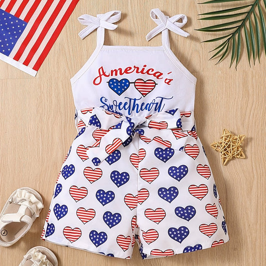 Toddler Girl Independence Belted Cami Romper