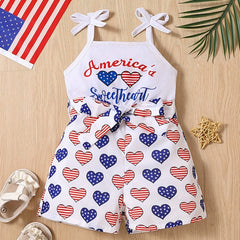 Toddler Girl Independence Belted Cami Romper