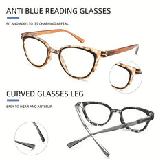 Retro Round Reading Glasses Anti Light Anti eye Fatigue Men Presbyopia